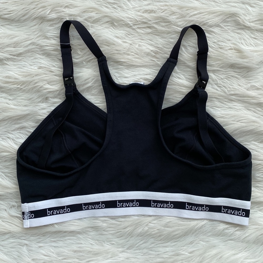 Bravado Black Nursing Bra with White Branded Band - Picture 6 of 12